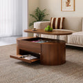 Table basse relevable avec hauteur ajustable, étagère extensible et espaces de rangement intégrés
